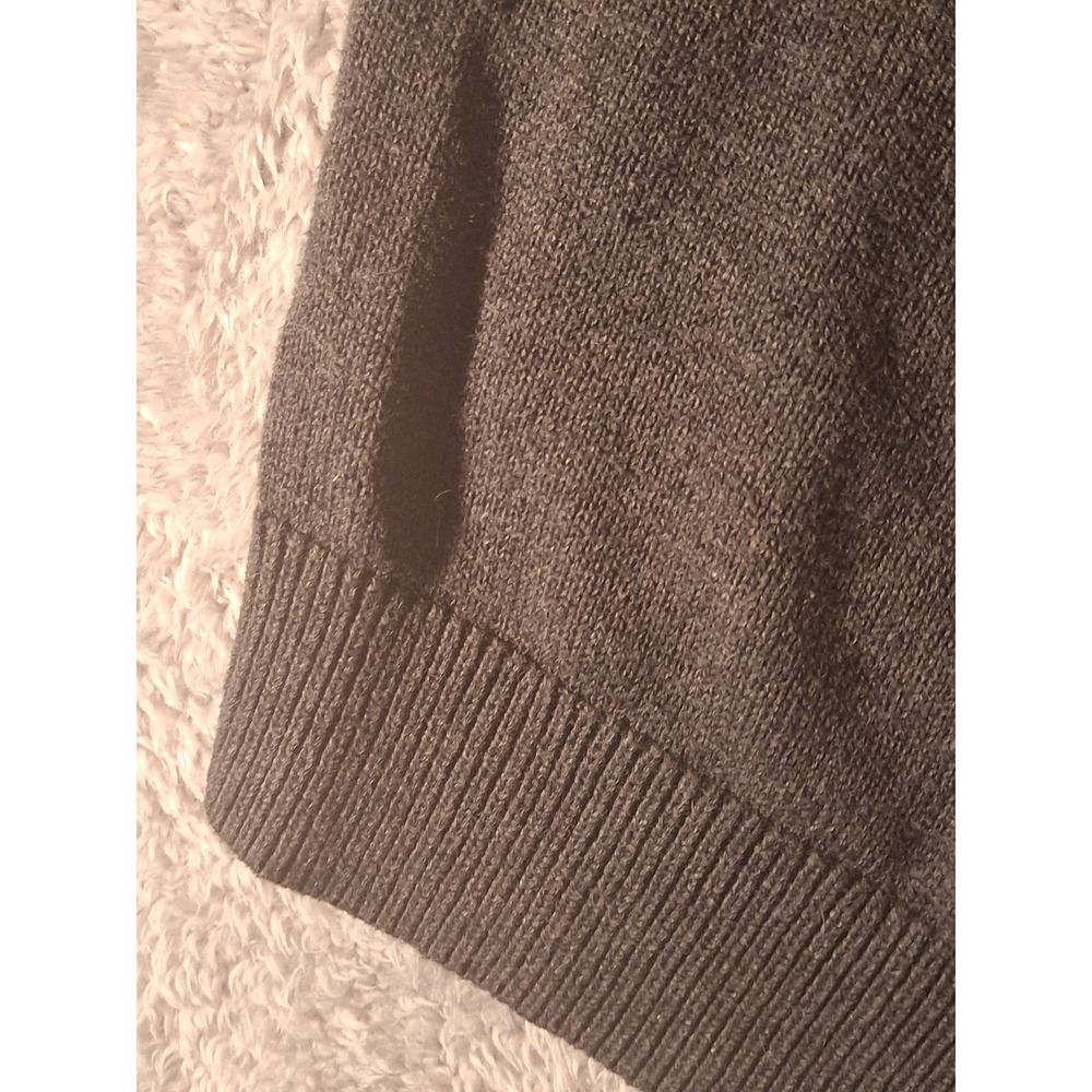 Banana Republic Mens High Ribbed Sweater Large Mock Neck Gray Pocket 3-Button - Picture 6 of 8